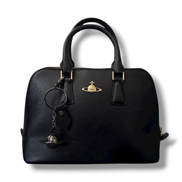 Vivienne Westwood Saffiano Leather Handbag with Orb Charm - Picture 1 of 8